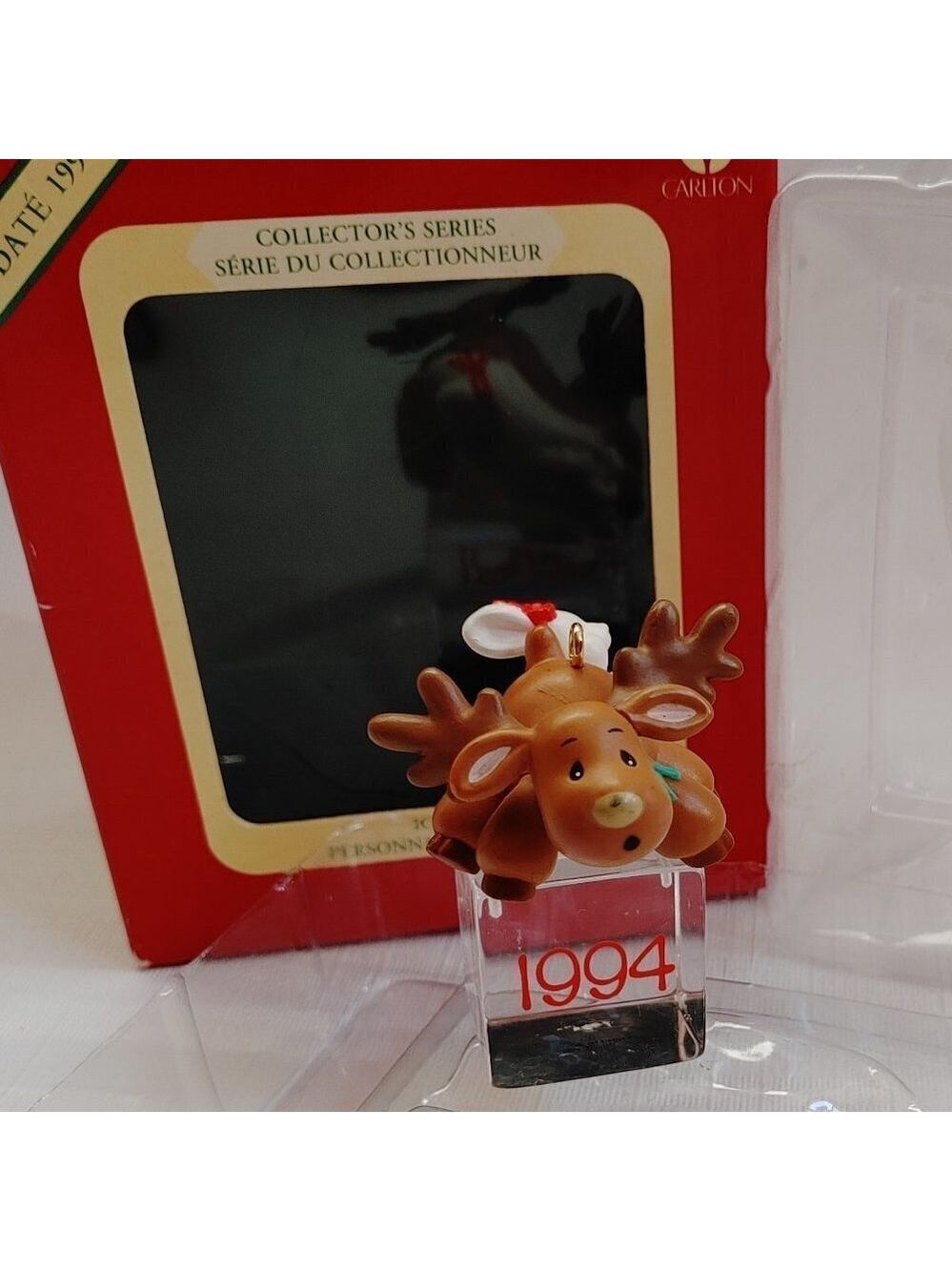 CUTE Carlton Cards RETRO Reindeer Rabbit Ice Pals Ornament 1994